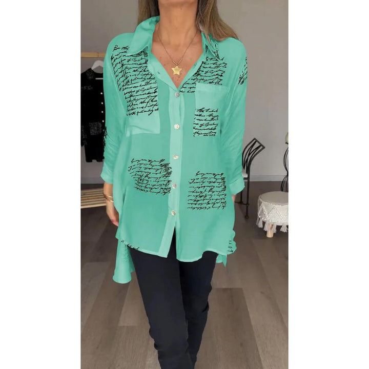 Olga Comfortabele Letterprint Blouse