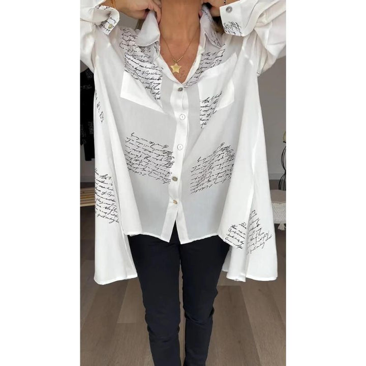 Olga Comfortabele Letterprint Blouse